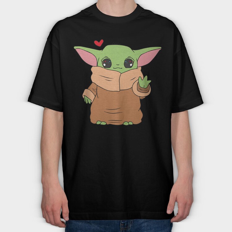 Baby Yoda 18, Tricou Oversize Barbati (Unisex)