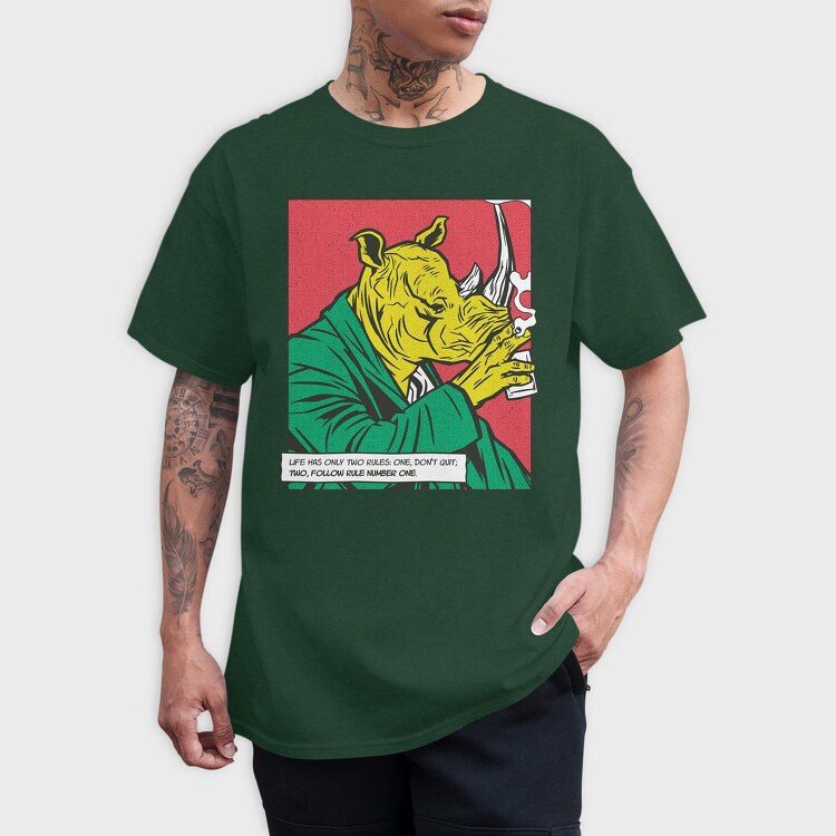 Rhinoceros Si, Tricou Barbati (Unisex)