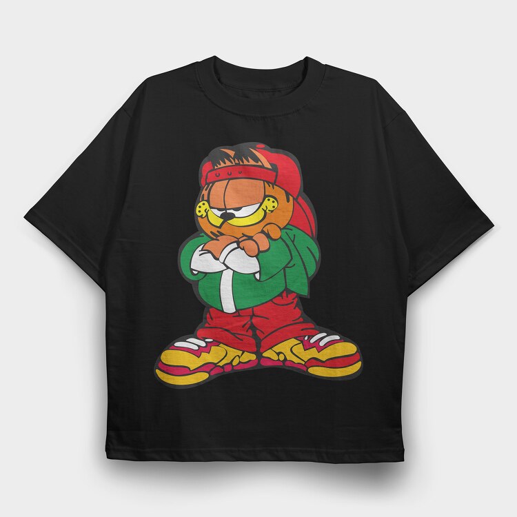 Cartoon Retro Garfield 2, Tricou Oversize Barbati (Unisex)