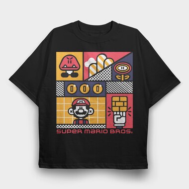 Mario Bros 2, Tricou Oversize Barbati (Unisex)