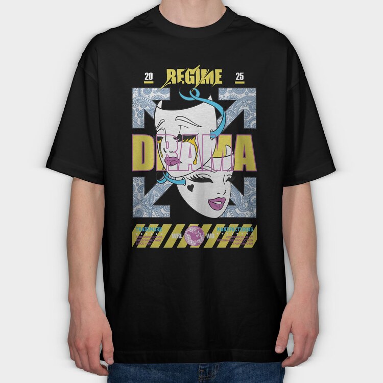 Drama 1, Tricou Oversize Barbati (Unisex)