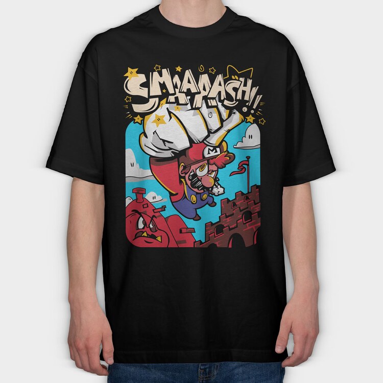 Mario Smaash, Tricou Oversize Barbati (Unisex)