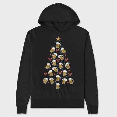 Beer Christmas Tree, Hanorac Oversize Barbati (Unisex)