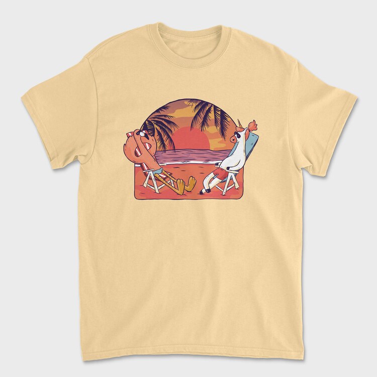 Unicorn Flamingo Beach, Tricou Barbati (Unisex)