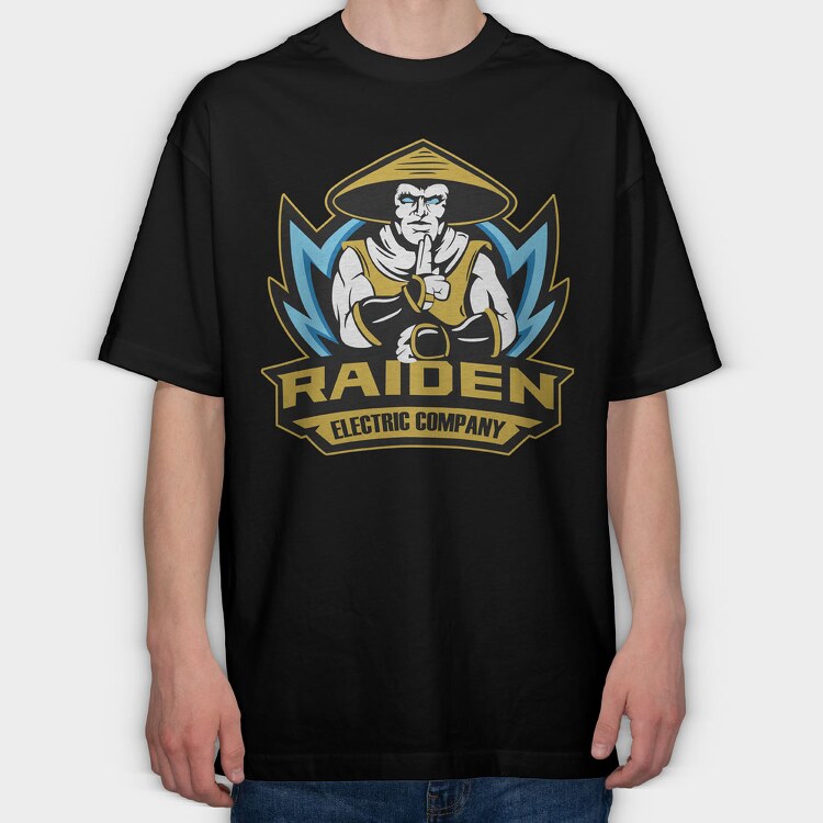 Raiden Mortal Kombat, Tricou Oversize Barbati (Unisex)