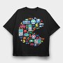 Retro Gaming Pac Man, Tricou Oversize Barbati (Unisex)