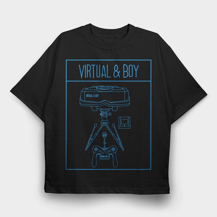 Retro Gaming Virtual And Boy, Tricou Oversize Barbati (Unisex)