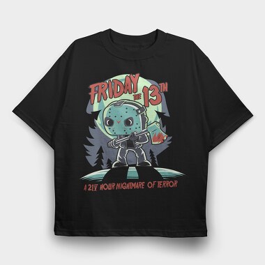 Friday the 13 Th, Tricou Oversize Barbati (Unisex)