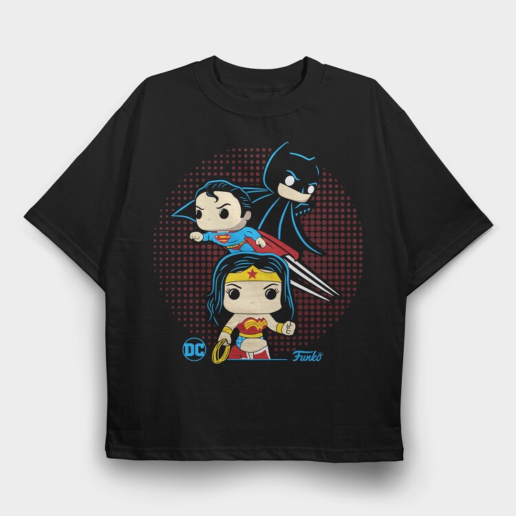 Batman Superman Wonder Woman Comics, Tricou Oversize Barbati (Unisex)