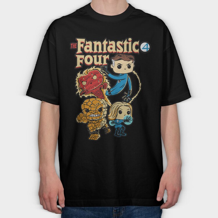 Funko Marvel fantastic four, Tricou Oversize Barbati (Unisex)