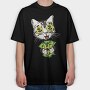Money Cat, Tricou Oversize Barbati (Unisex)