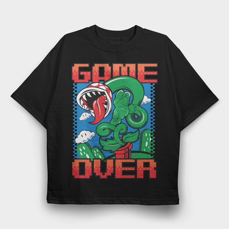 Game Over Mario Bros, Tricou Oversize Barbati (Unisex)
