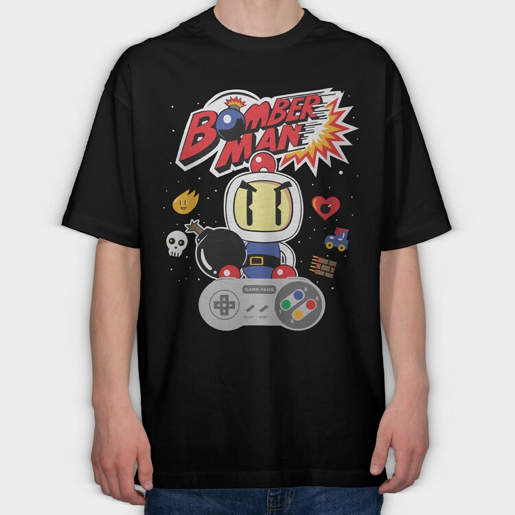 Bomberman, Tricou Oversize Barbati (Unisex)