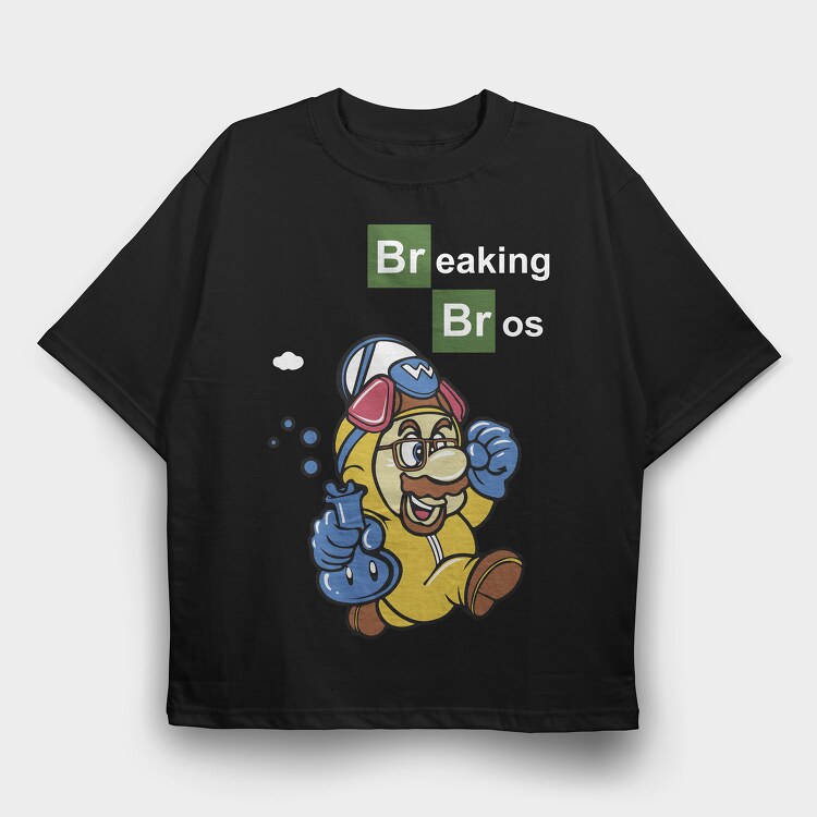 Breacking Bros Mario, Tricou Oversize Barbati (Unisex)