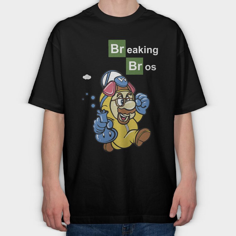 Breacking Bros Mario, Tricou Oversize Barbati (Unisex)