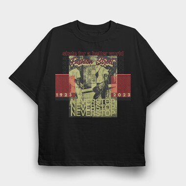 Never Stop 1, Tricou Oversize Barbati (Unisex)