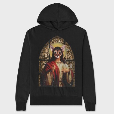 Cat Jesus, Hanorac Oversize Barbati (Unisex)