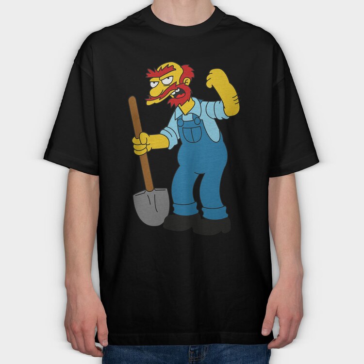 Groundskeeper Willie, Tricou Oversize Barbati (Unisex)