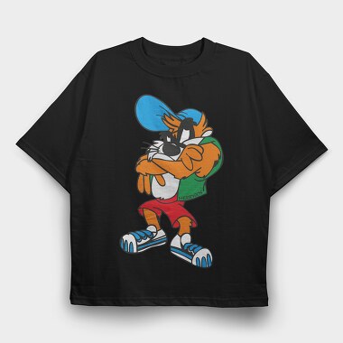 Cartoon Retro Tazmania 1, Tricou Oversize Barbati (Unisex)