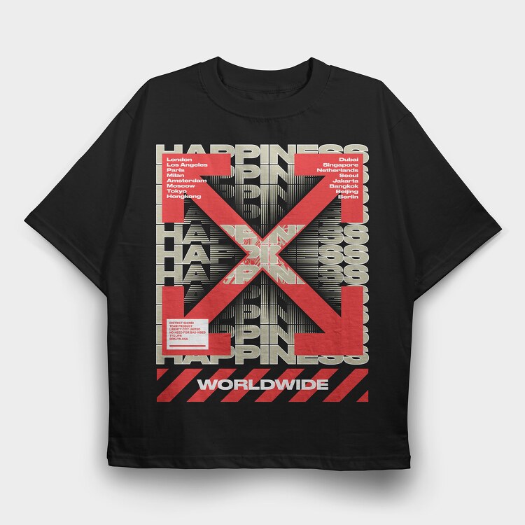 Happiness 1, Tricou Oversize Barbati (Unisex)