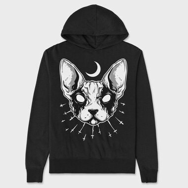 Hanorac Barbati (Unisex), Black Metal Cat