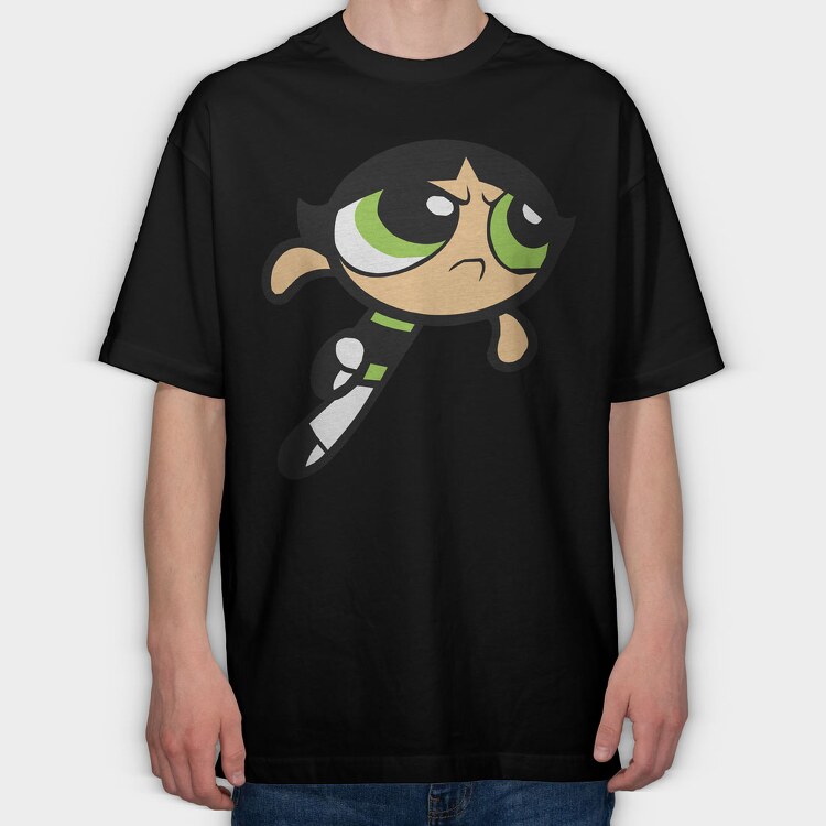 Cartoon Retro the Powerpuff Girls 2, Tricou Oversize Barbati (Unisex)