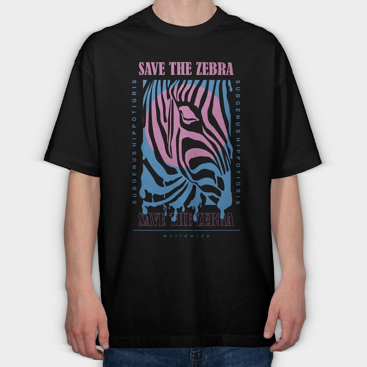 Save The Zebra 1, Tricou Oversize Barbati (Unisex)