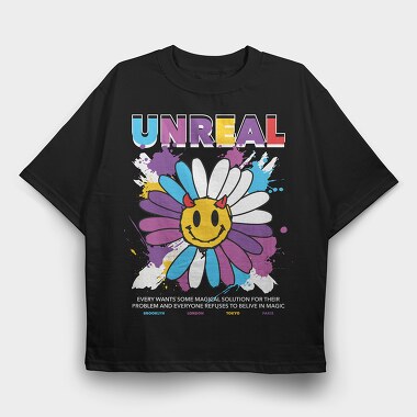 Unreal 1, Tricou Oversize Barbati (Unisex)