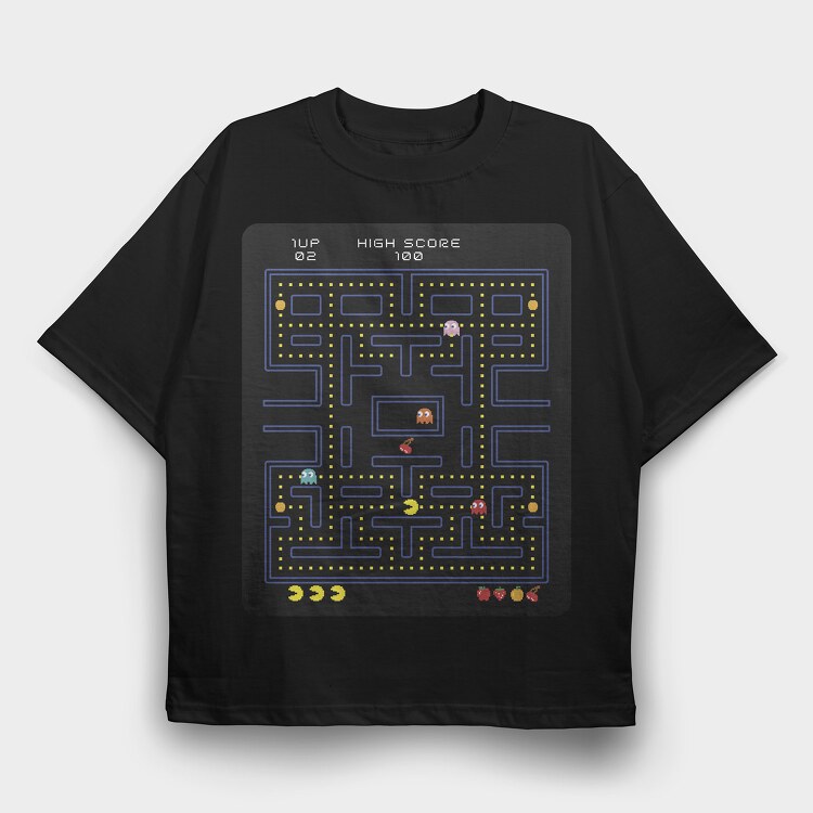 Pacman 37, Tricou Oversize Barbati (Unisex)
