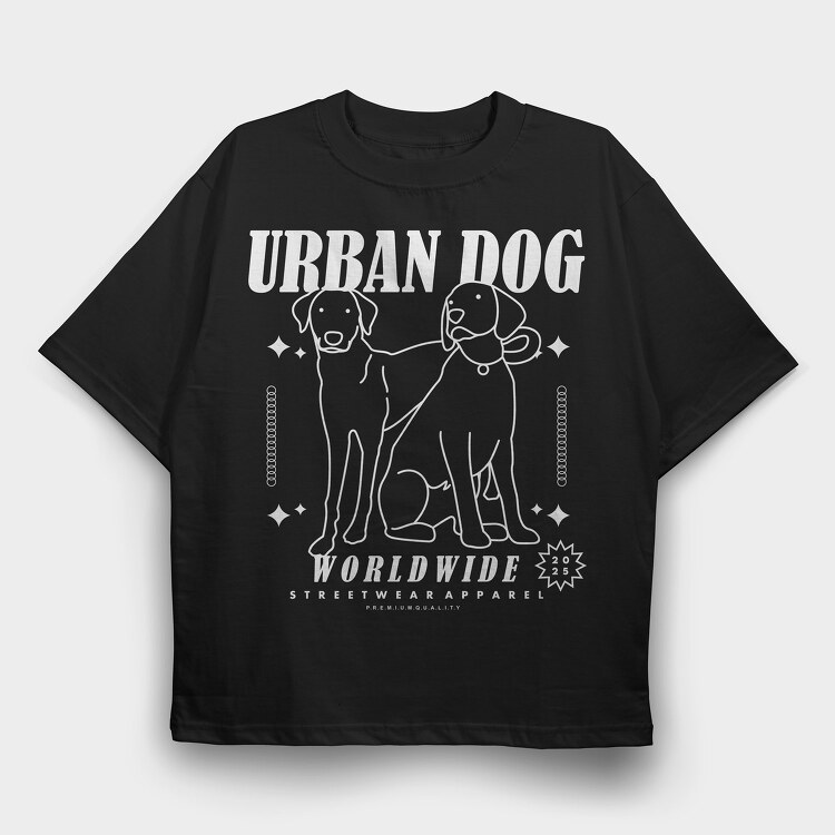 Urban Dog 1, Tricou Oversize Barbati (Unisex)