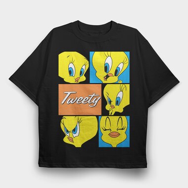 Cartoon Retro Tweety 1, Tricou Oversize Barbati (Unisex)