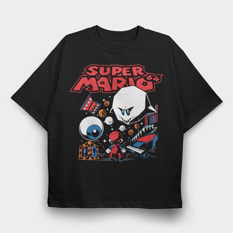 Super Mario 64, Tricou Oversize Barbati (Unisex)