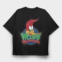 Cartoon Retro Woody Woodpecker 3, Tricou Oversize Barbati (Unisex)