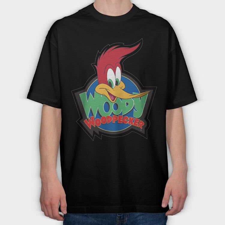 Cartoon Retro Woody Woodpecker 3, Tricou Oversize Barbati (Unisex)