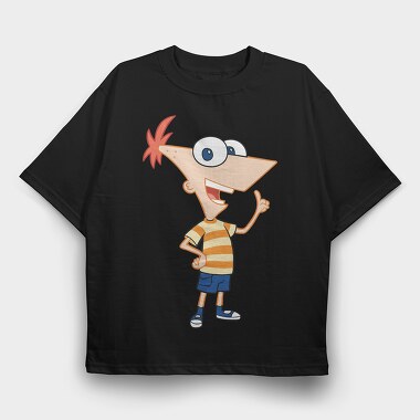 Phineas and Ferb 16, Tricou Oversize Barbati (Unisex)