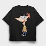 Phineas and Ferb 3, Tricou Oversize Barbati (Unisex)