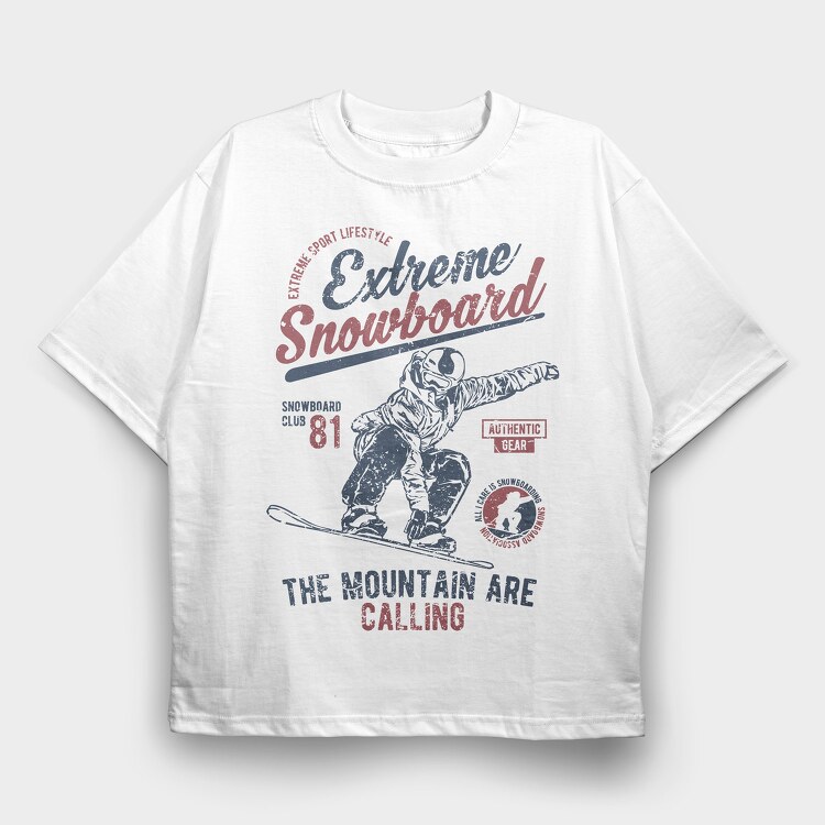 Extreme Snowboard, Tricou Oversize Barbati (Unisex)