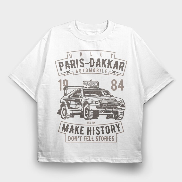 Rally Paris Dakar Automobile, Tricou Oversize Barbati (Unisex)