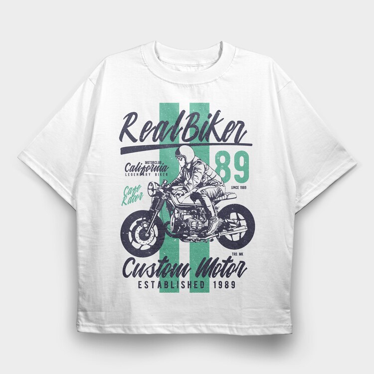 Real Biker, Tricou Oversize Barbati (Unisex)