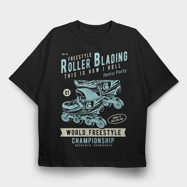 Roller Blading, Tricou Oversize Barbati (Unisex)