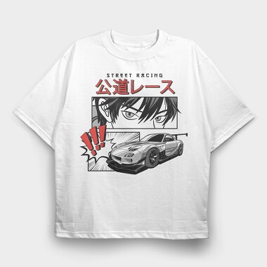 Street Racing, Tricou Oversize Barbati (Unisex)