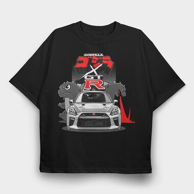 gtr godzilla, Tricou Oversize Barbati (Unisex)