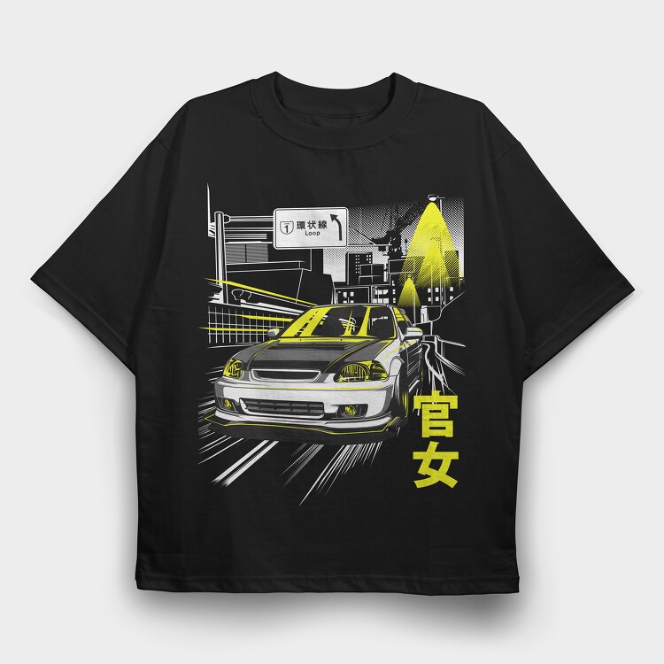 Kanjo, Tricou Oversize Barbati (Unisex)