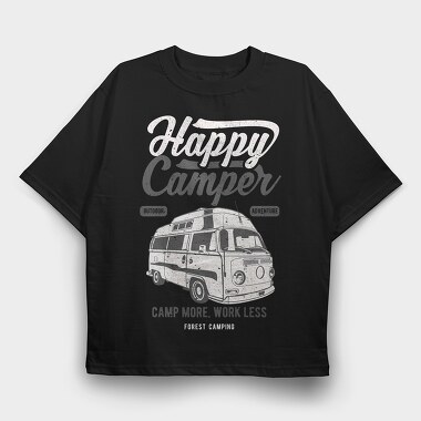 Happy Camper, Tricou Oversize Barbati (Unisex)