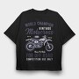 Vintage Motocross, Tricou Oversize Barbati (Unisex)