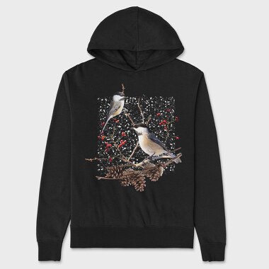 Chickadee Bird, Hanorac Oversize Barbati (Unisex)