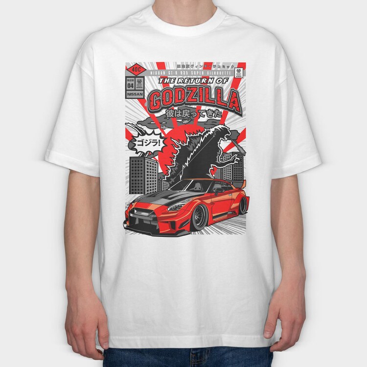 Godzilla R35, Tricou Oversize Barbati (Unisex)