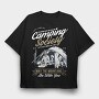 Camping Society, Tricou Oversize Barbati (Unisex)