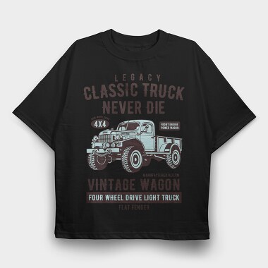 Classic Truck, Tricou Oversize Barbati (Unisex)