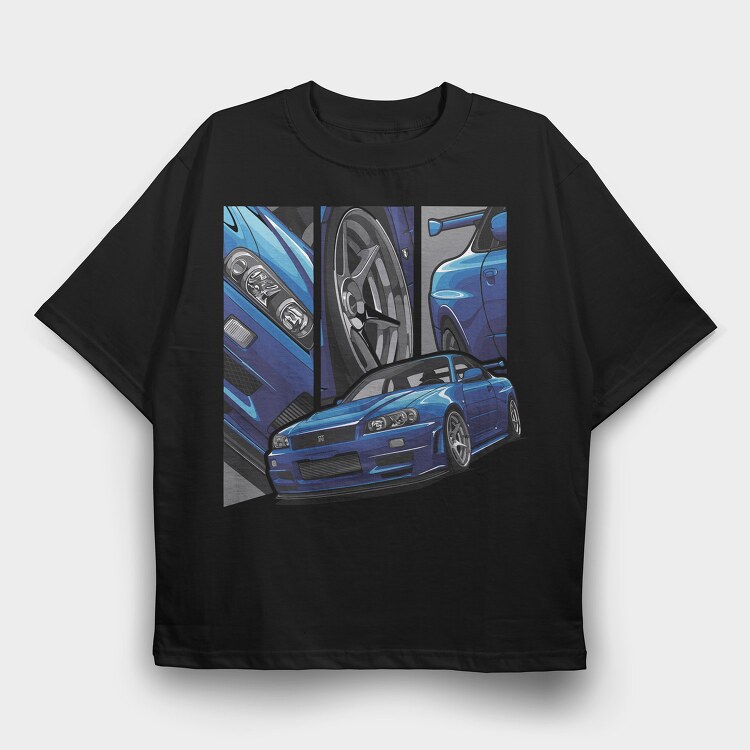 Skyline 2, Tricou Oversize Barbati (Unisex)